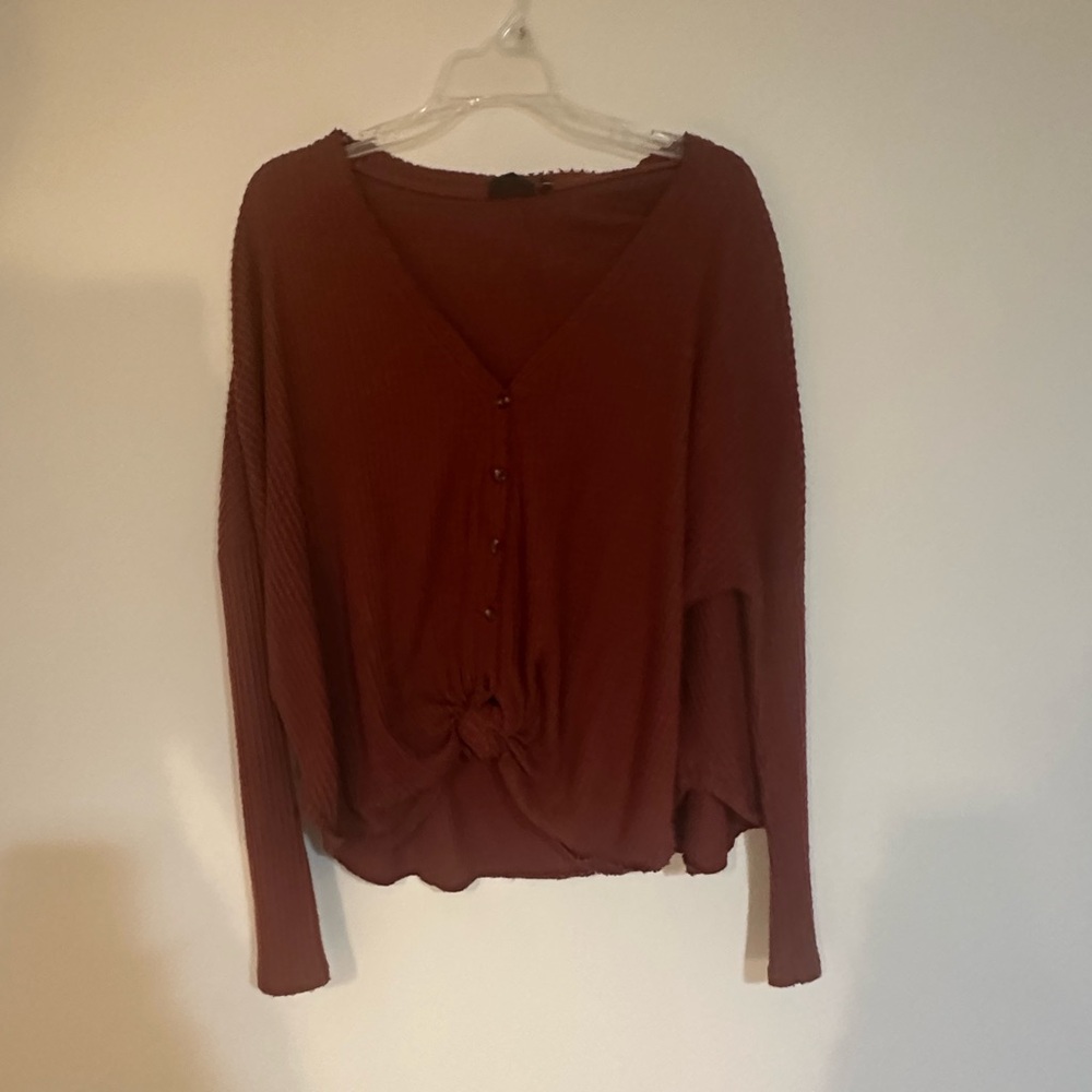 Women's Rust Button-Down Top
